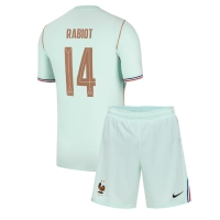 Camiseta Francia Adrien Rabiot #14 Segunda Equipación Replica Mundial 2026 para niños mangas cortas (+ Pantalones cortos)